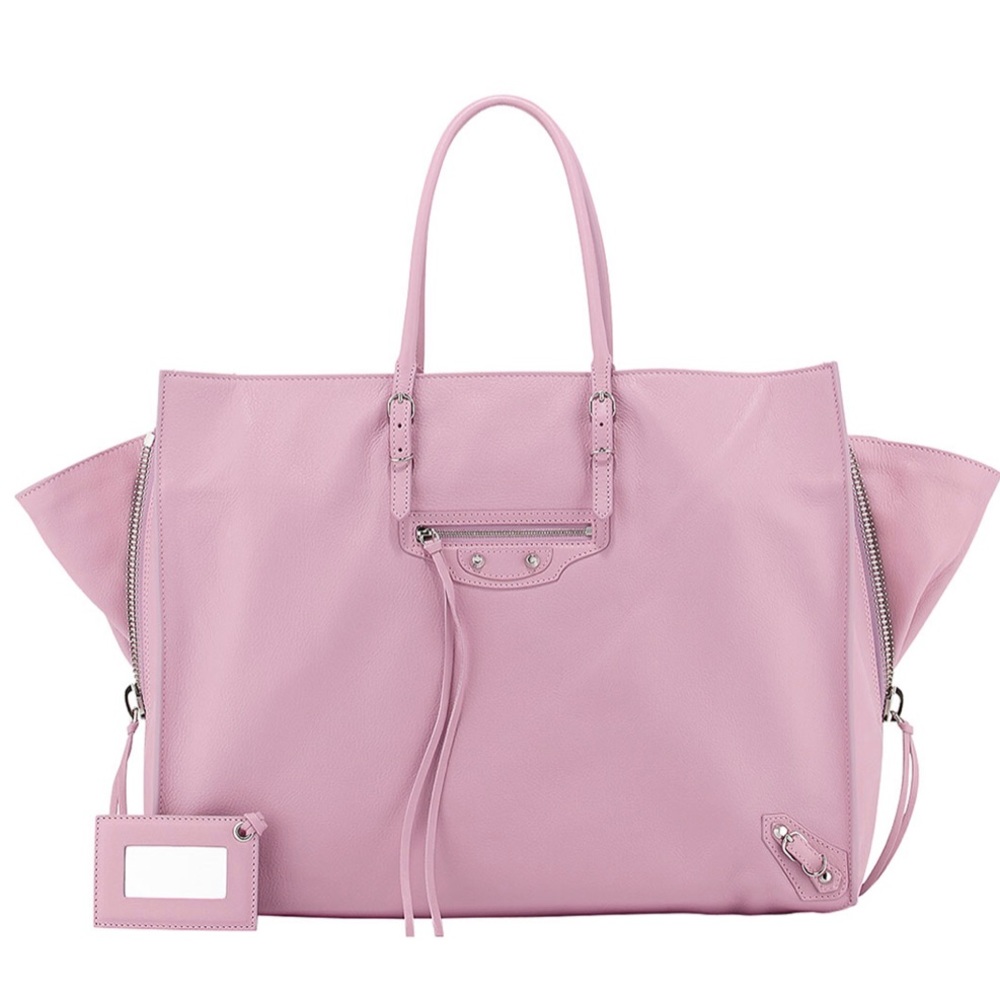 Balenciaga Side Zip Leather Tote Bag, Lavender